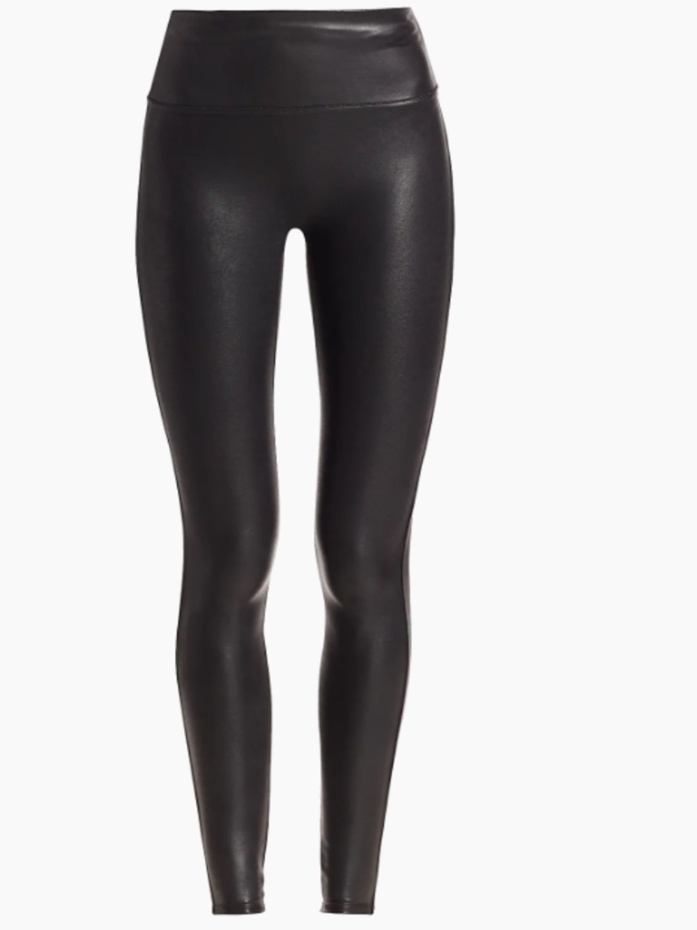 NWT SPANX Black Faux Leather Leggings Size Large